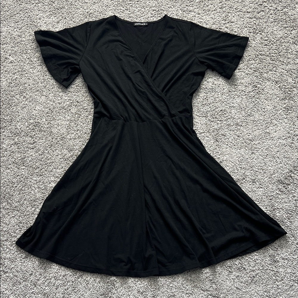 FENSACE Women’s Summer Short-Sleeve Wrap V-Neck A-Line Midi Sundress -  Size L - Picture 4 of 12